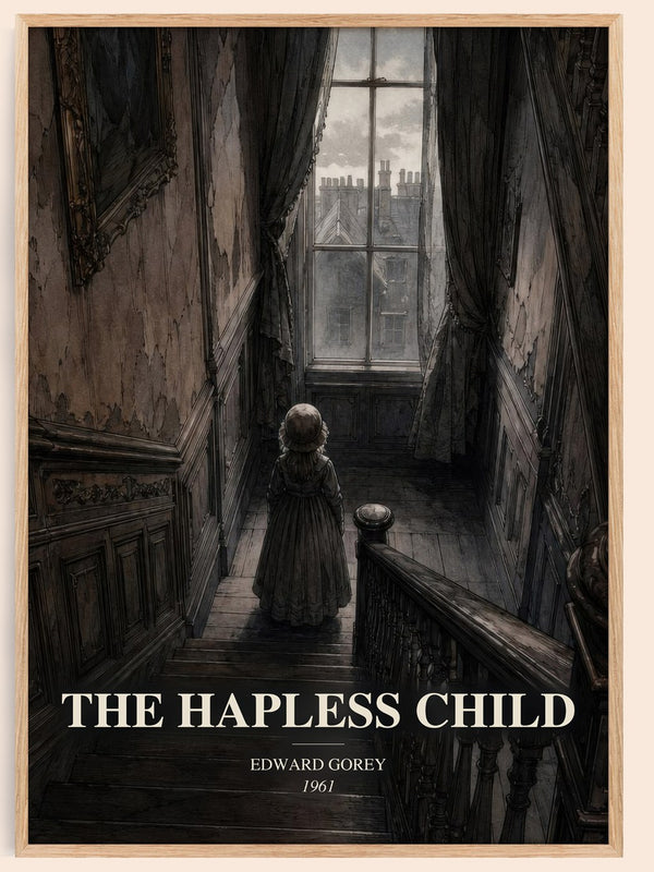 The Hapless Child watercolour book poster by Edward Gorey – framed literary art print