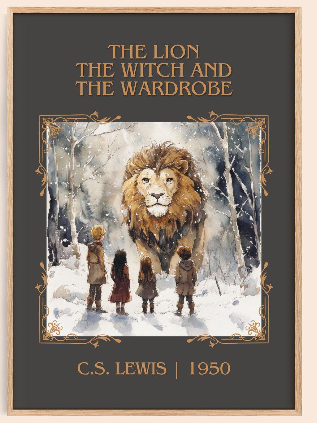 Lion, the Witch and the Wardrobe Classic Book Art Print by C. S. Lewis – book poster