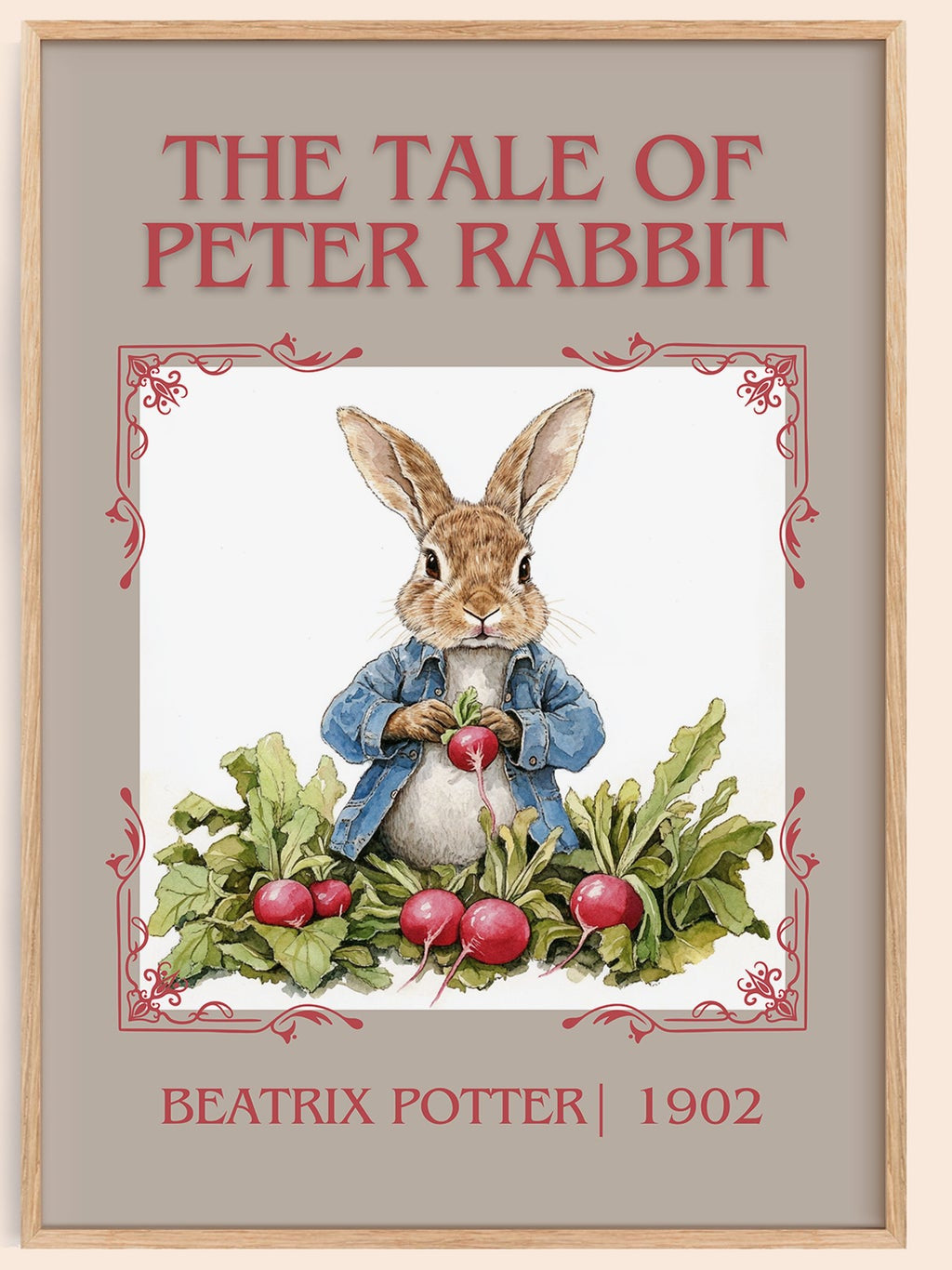 The Tale of Peter Rabbit classic book art book poster by Beatrix Potter – framed literary art print