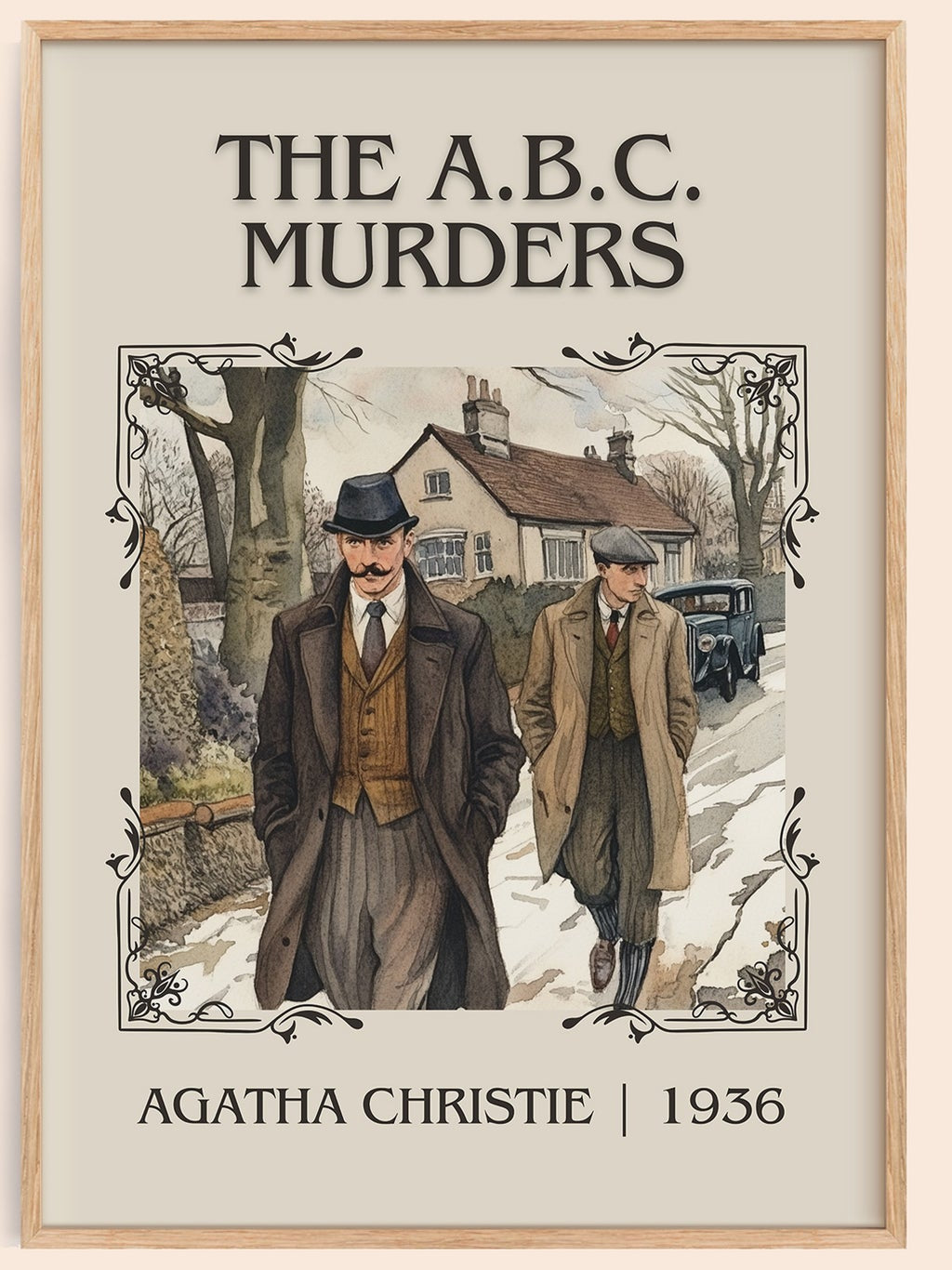 The A.B.C. Murders classic book art book poster by Agatha Christie – framed literary art print