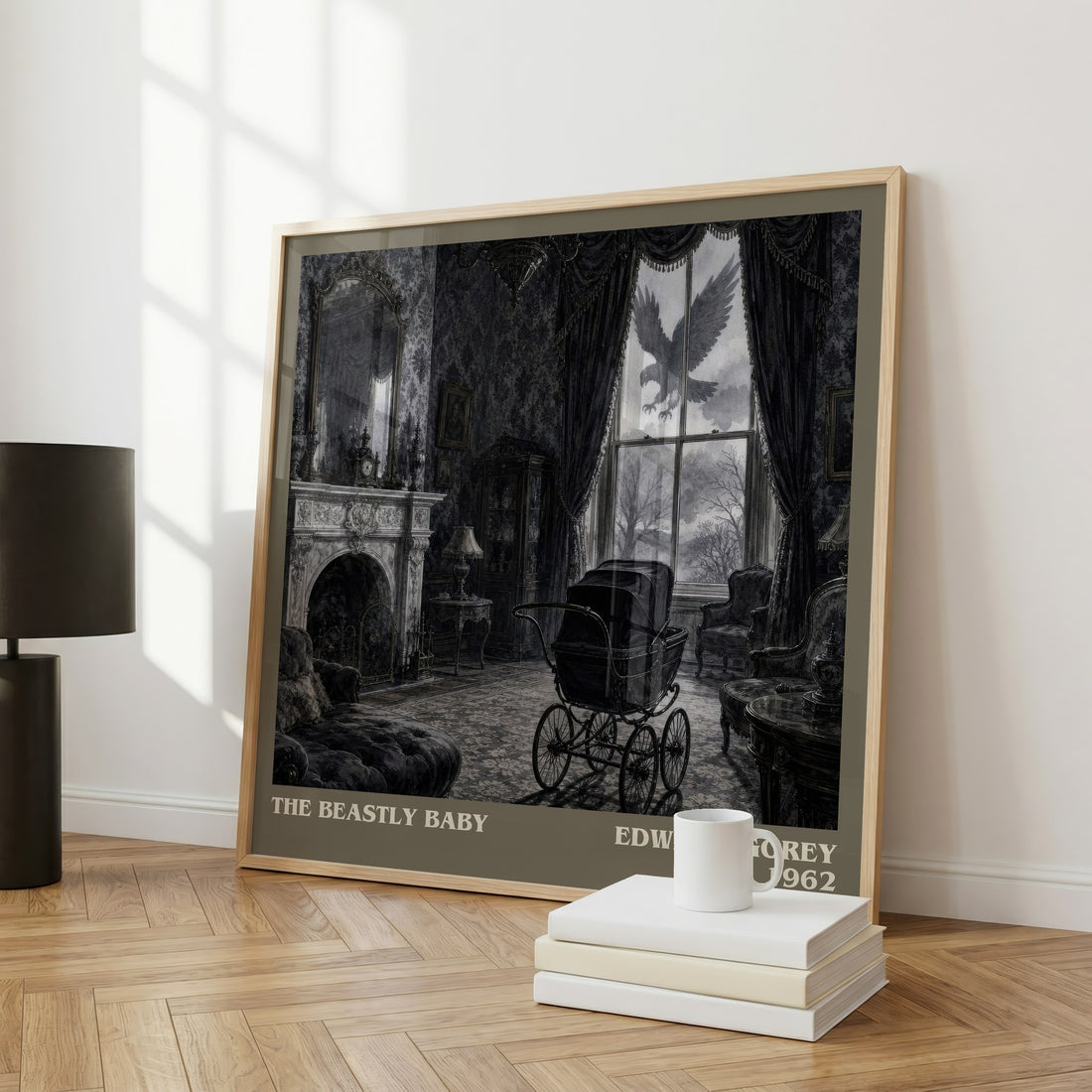 The Beastly Baby literary art print colour and style options – Edward Gorey book art