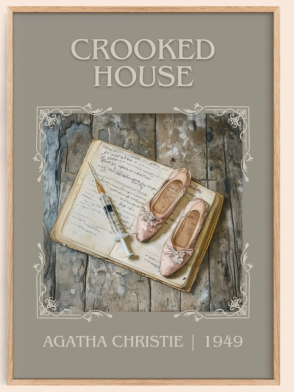 Crooked House classic book art book poster by Agatha Christie – framed literary art print