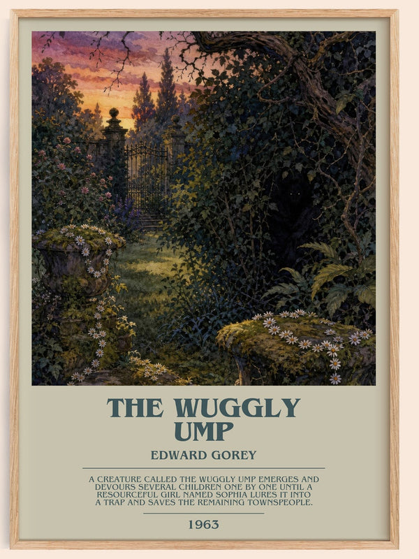 The Wuggly Ump bookish book poster by Edward Gorey – framed literary art print