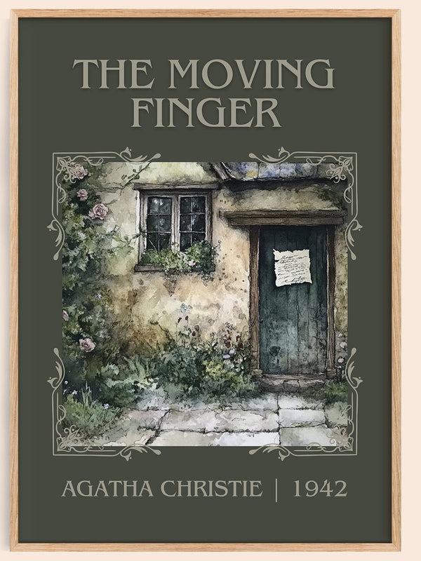 The Moving Finger classic book art book poster by Agatha Christie – framed literary art print