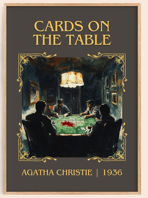 Cards on the Table classic book art book poster by Agatha Christie – framed literary art print