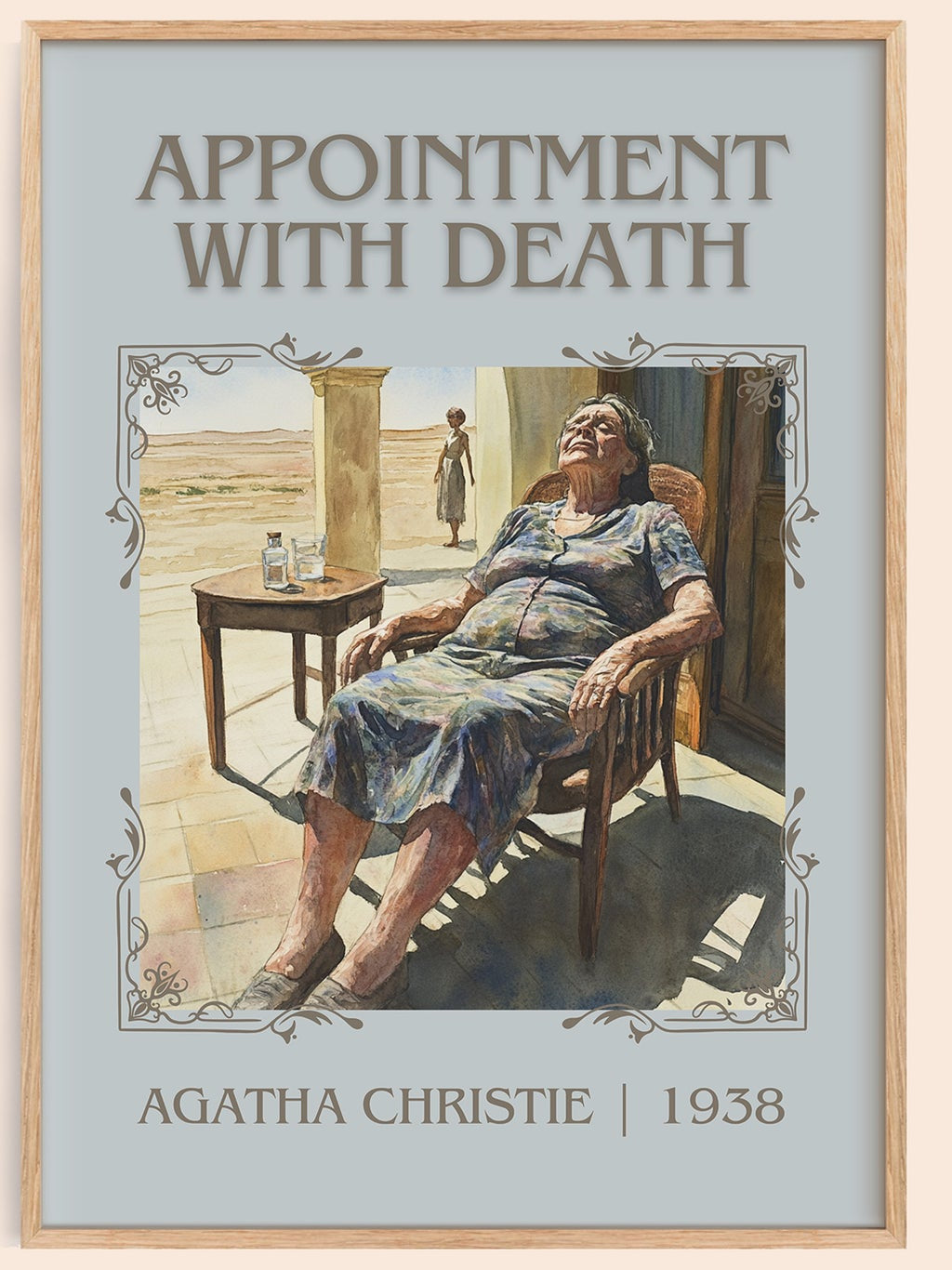Appointment with Death classic book art book poster by Agatha Christie – framed literary art print