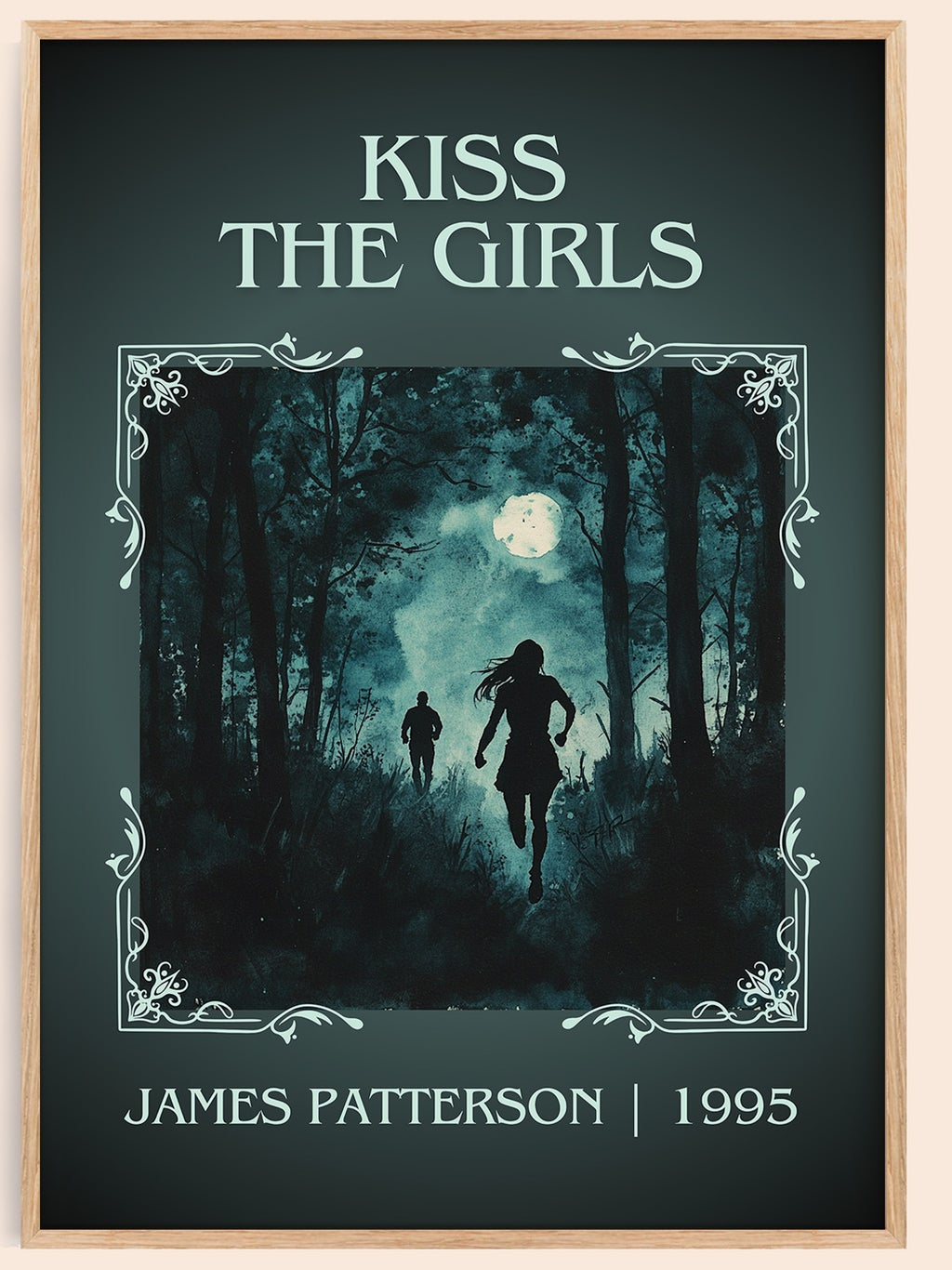 Kiss the Girls classic book art book poster by James Patterson – framed literary art print