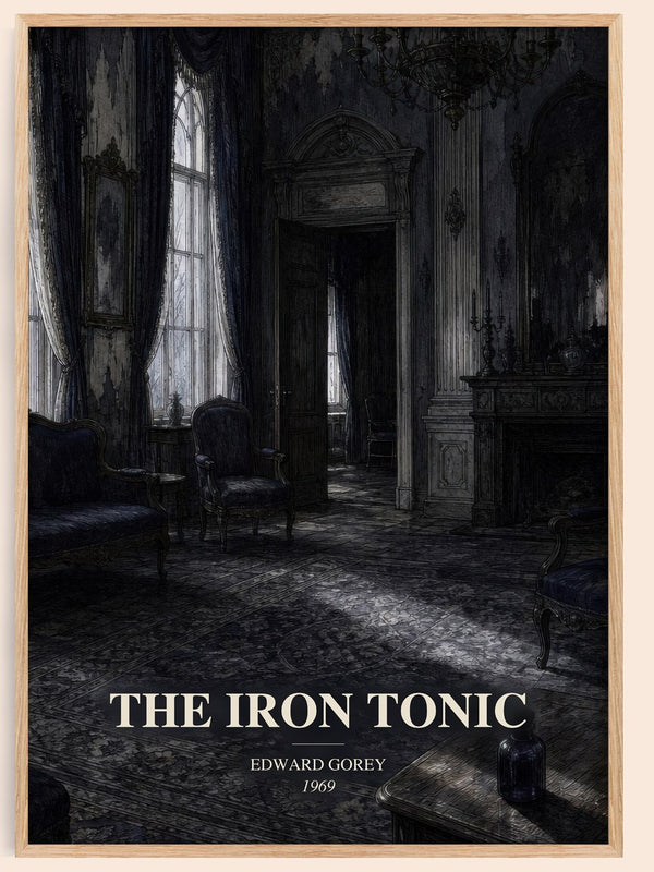 The Iron Tonic watercolour book poster by Edward Gorey – framed literary art print