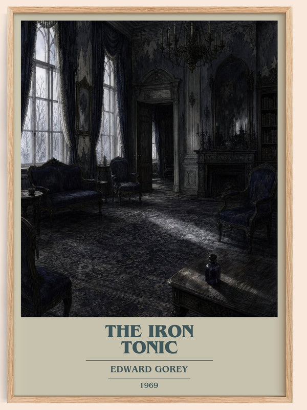 The Iron Tonic book cover book poster by Edward Gorey – framed literary art print