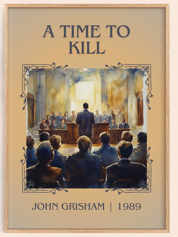 A Time to Kill classic book art book poster by John Grisham – framed literary art print