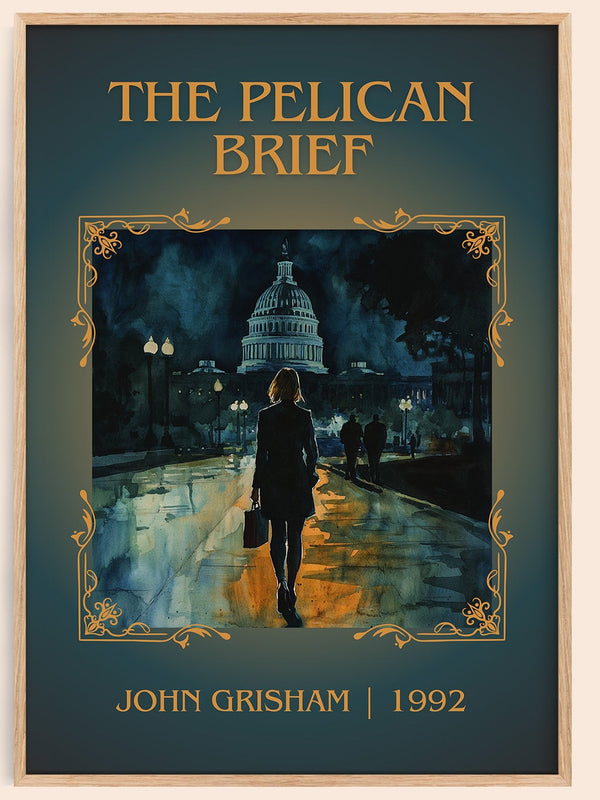 The Pelican Brief classic book art book poster by John Grisham – framed literary art print