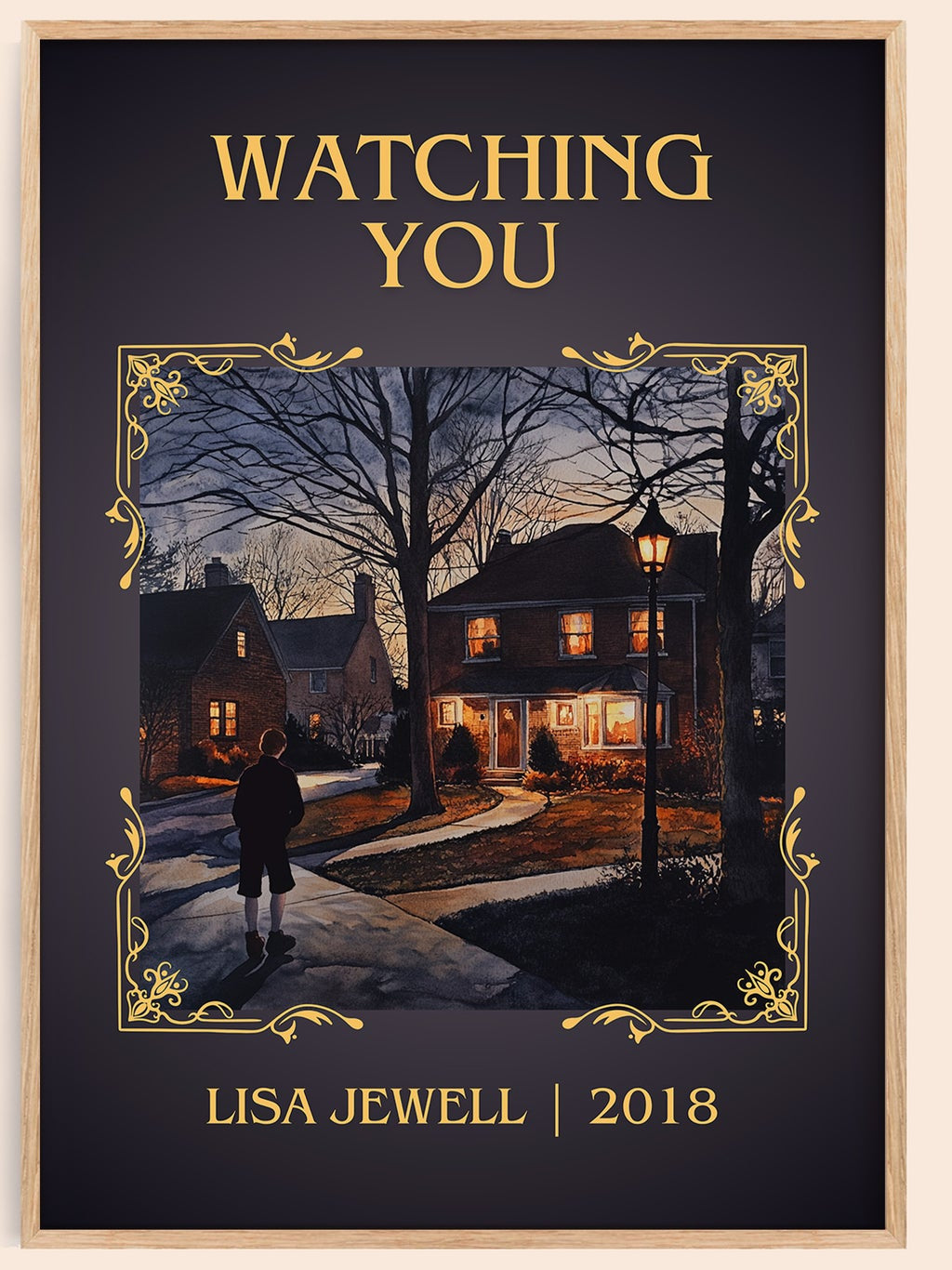 Watching You classic book art book poster by Lisa Jewell – framed literary art print