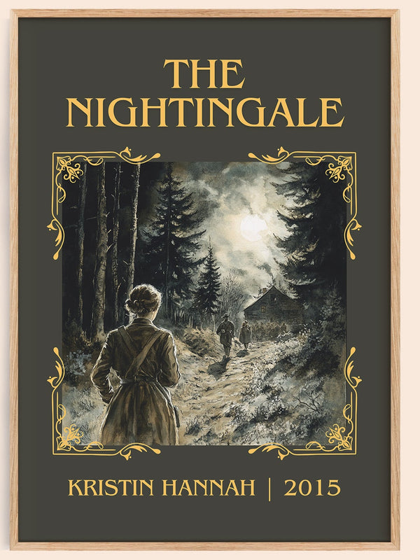 The Nightingale classic book art book poster by Kristin Hannah – framed literary art print
