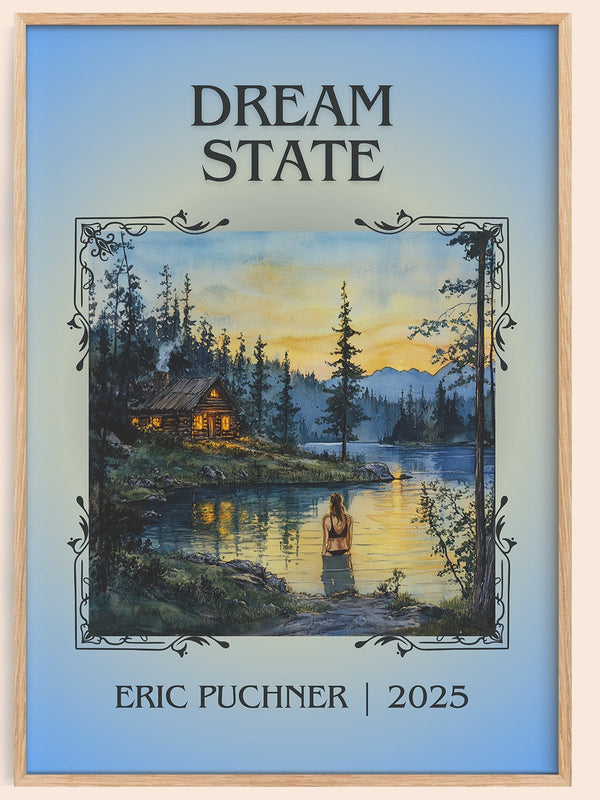 Dream State classic book art book poster by Eric Puchner – framed literary art print