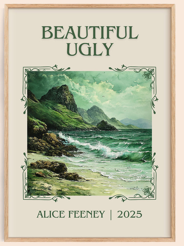 Beautiful Ugly classic book art book poster by Alice Feeney – framed literary art print