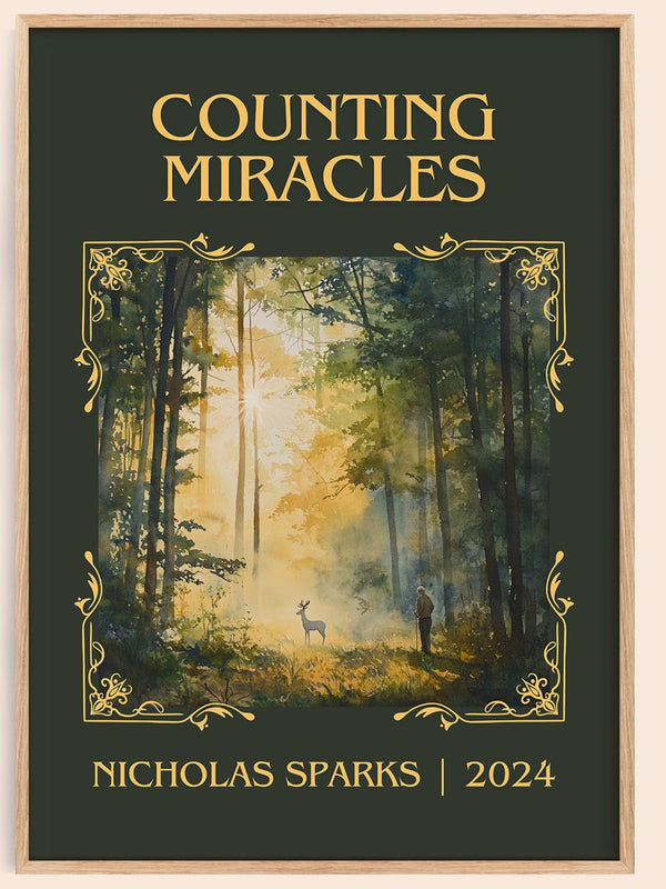 Counting Miracles classic book art book poster by Nicholas Sparks – framed literary art print