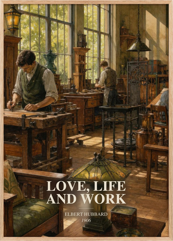 Love, Life And Work Book Watercolour Illustration by Elbert Hubbard