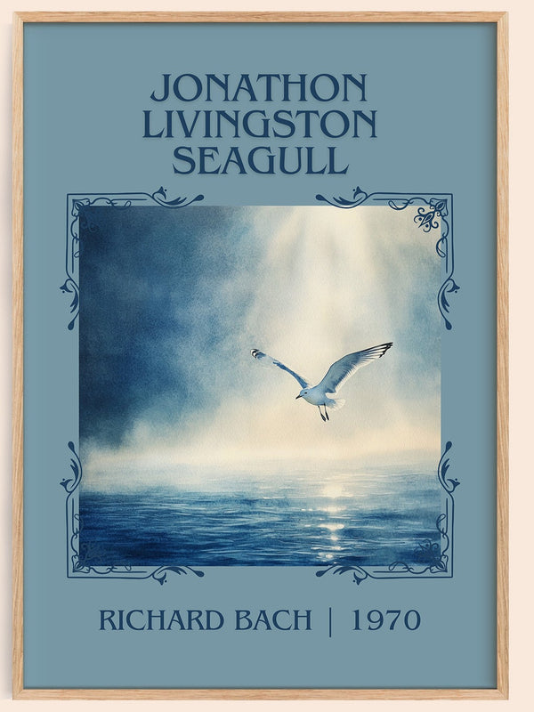 Jonathan Livingston Seagull classic book art book poster by RICHARD BACH – framed literary art print