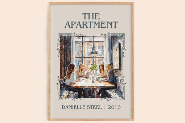 The Apartment classic book art book poster by Danielle Steel – framed literary art print