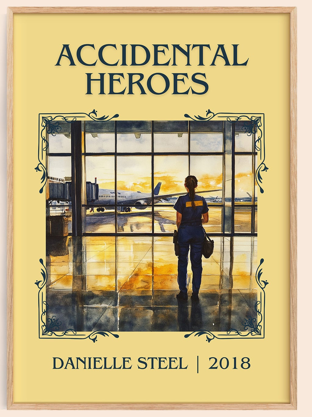 Accidental Heroes classic book art book poster by Danielle Steel – framed literary art print