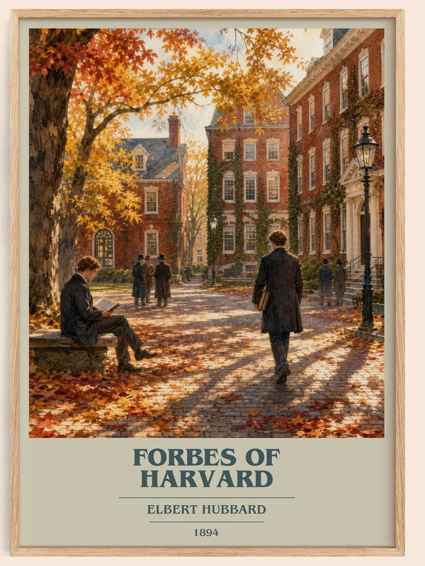 Forbes Of Harvard book cover book poster by Elbert Hubbard – framed literary art print