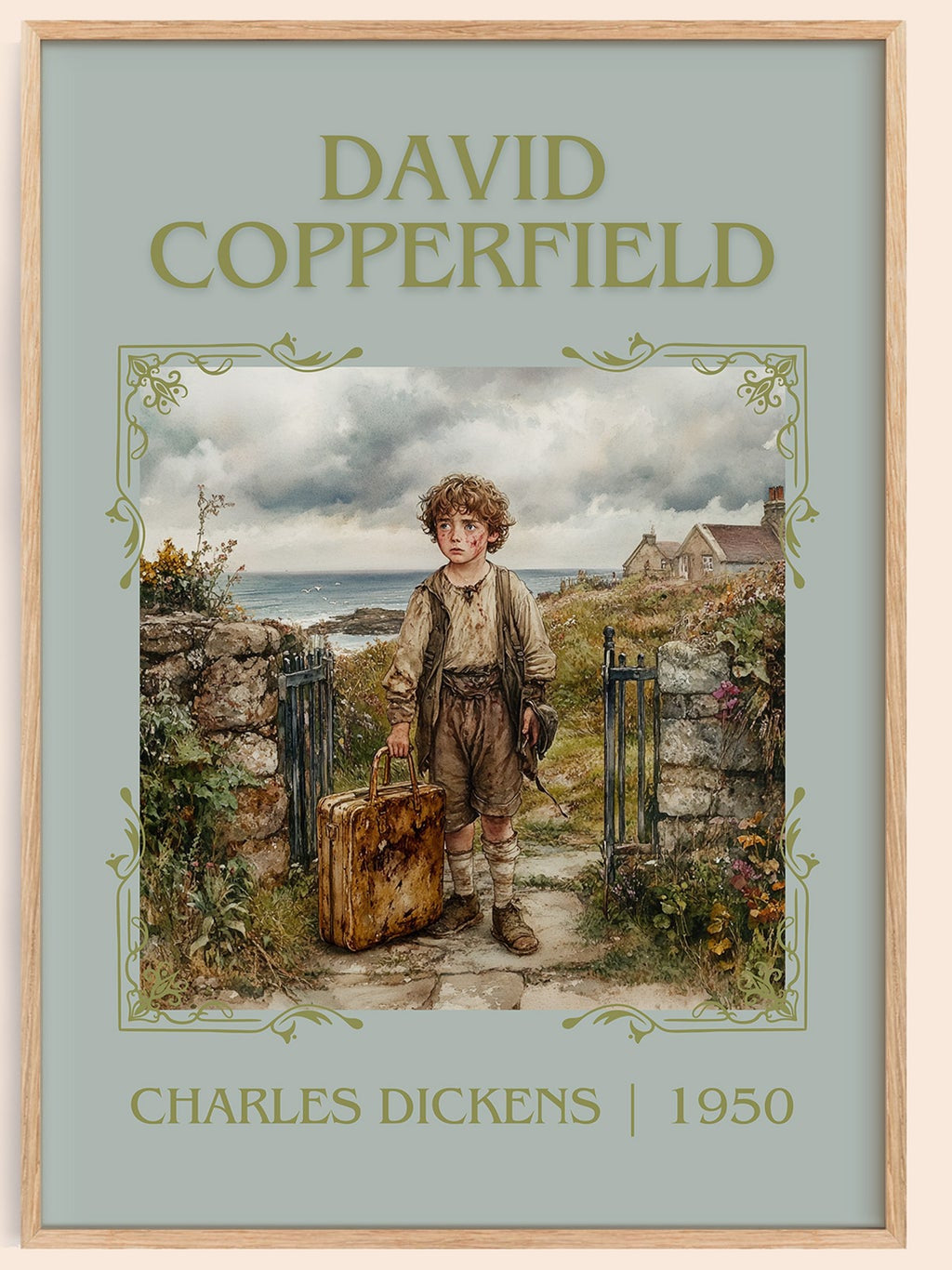 David Copperfield classic book art book poster by Charles Dickens – framed literary art print