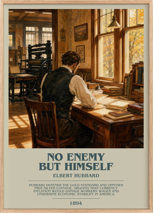 No Enemy But Himself Bookish Wall Art by Elbert Hubbard