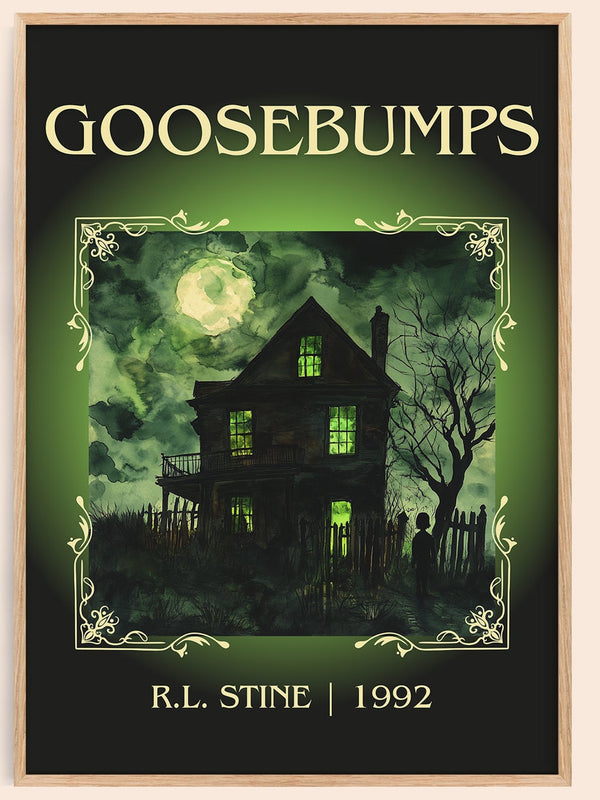 Goosebumps classic book art book poster by R.L. Stine – framed literary art print