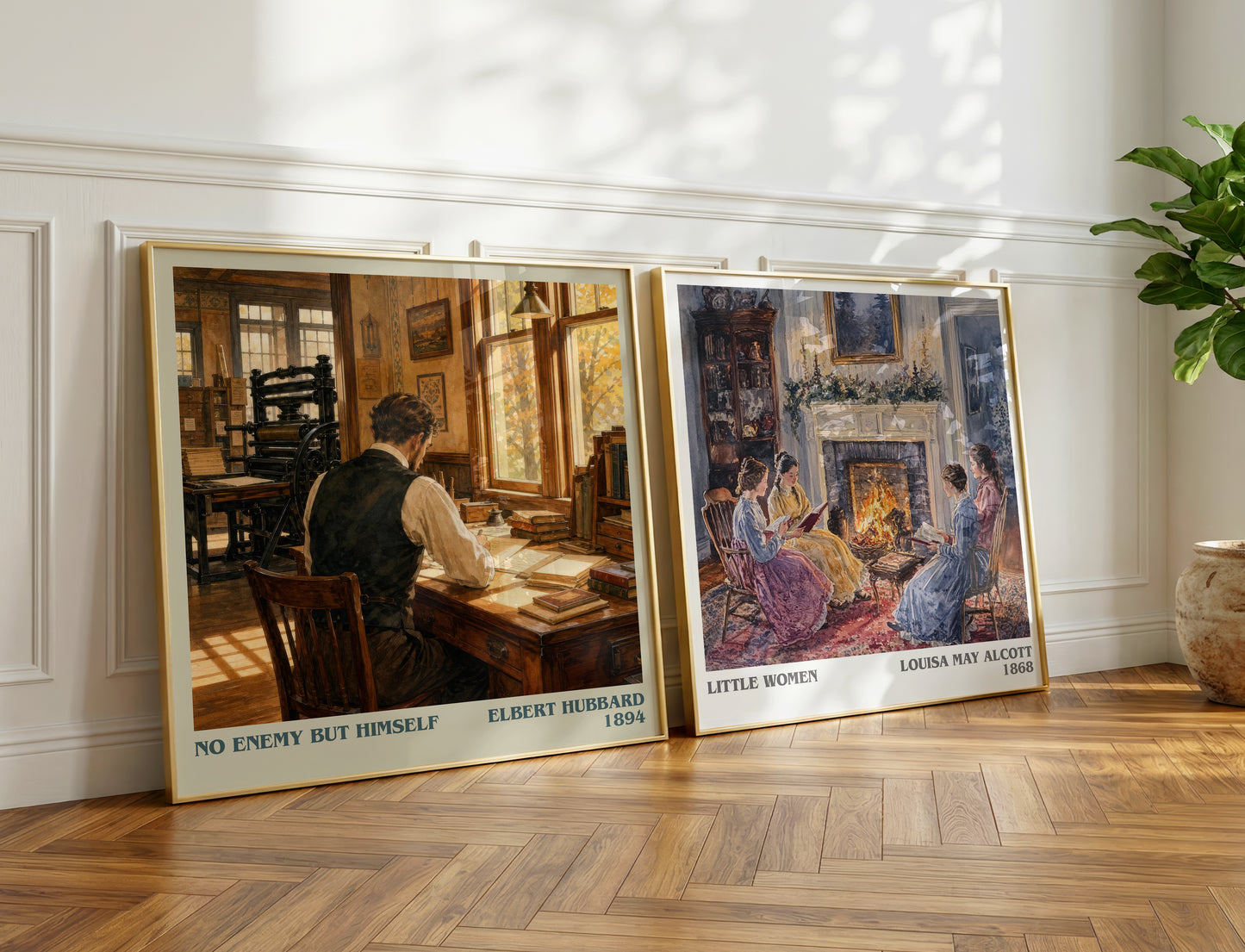 No Enemy But Himself literary print on bookshelf – Elbert Hubbard fan gift