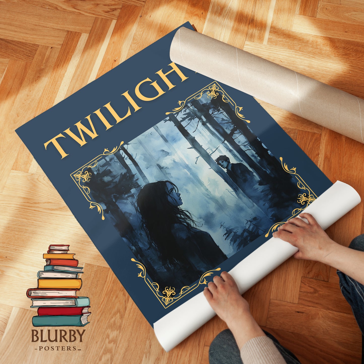 Twilight classic book art print on bookshelf – Stephanie Meyer fan gift