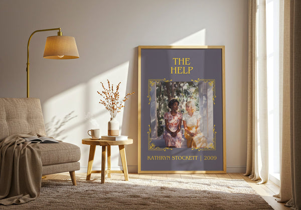 The Help classic book art print in frame leaning in hallway – historical fiction wall art