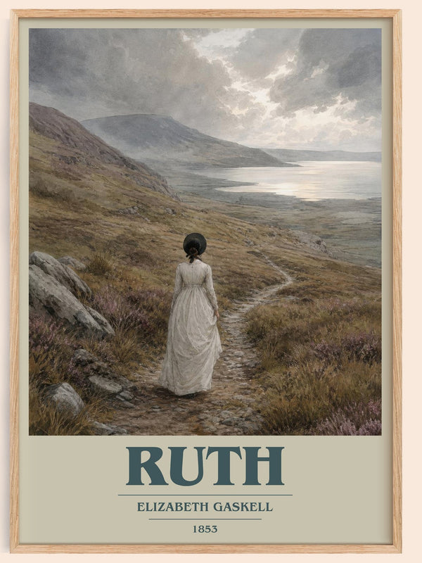 Ruth book cover book poster by Elizabeth Gaskell – framed literary art print