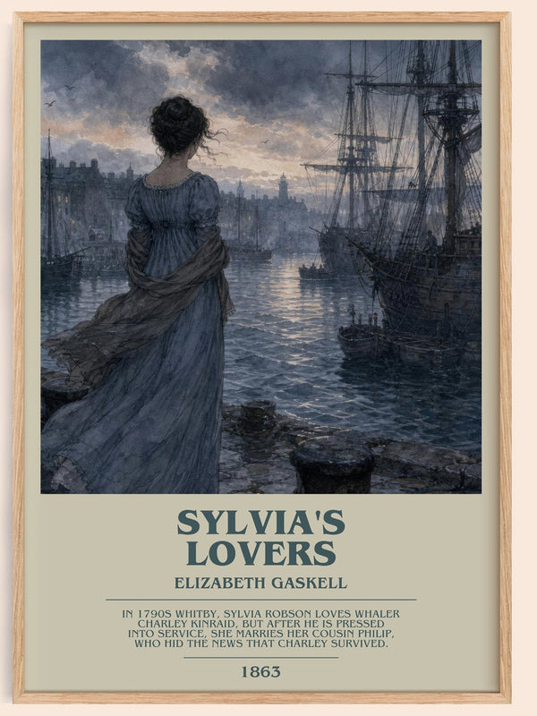 Sylvia'S Lovers bookish book poster by Elizabeth Gaskell – framed literary art print