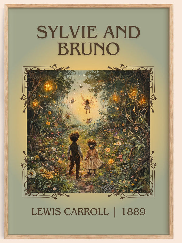 Sylvie and Bruno classic book art book poster by Lewis Carroll – framed literary art print