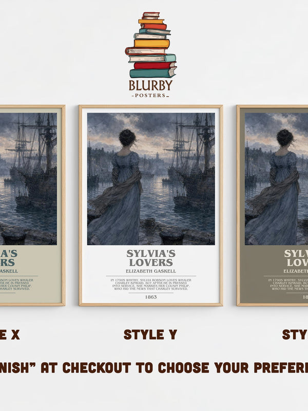 Sylvia'S Lovers bookish print in frame leaning in hallway – historical fiction wall art