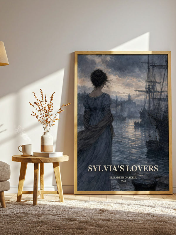 Sylvia'S Lovers watercolour print in frame leaning in hallway – historical fiction wall art
