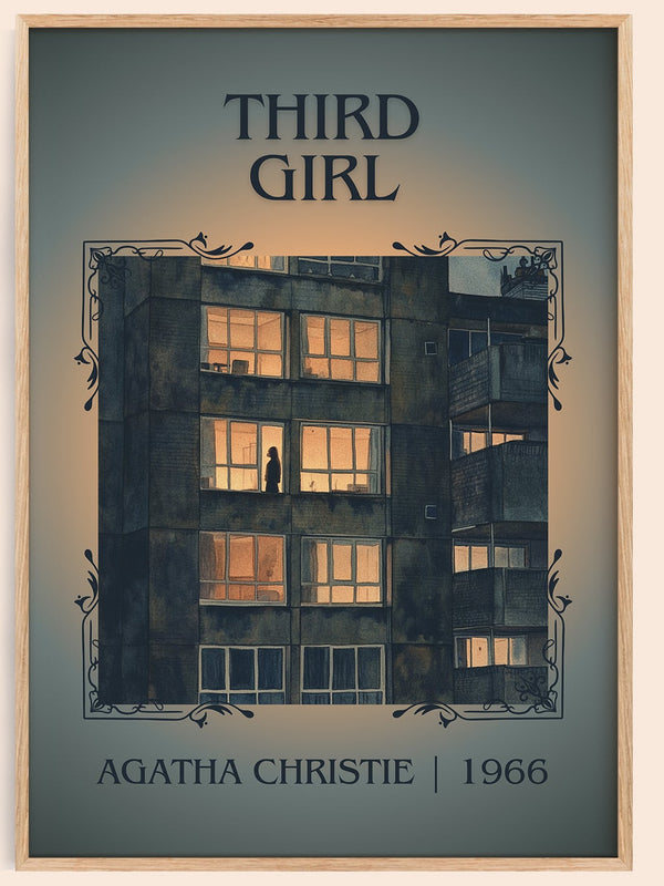 Third Girl classic book art book poster by Agatha Christie – framed literary art print