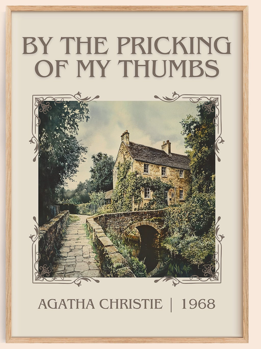 By the Pricking of My Thumbs classic book art book poster by Agatha Christie – framed literary art print