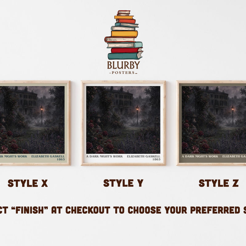 A Dark Night'S Work literary print in frame leaning in hallway – mystery wall art