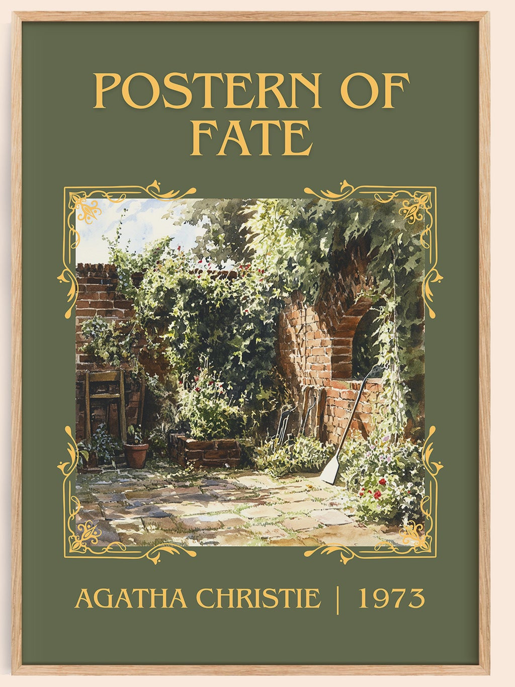 Postern of Fate classic book art book poster by Agatha Christie – framed literary art print