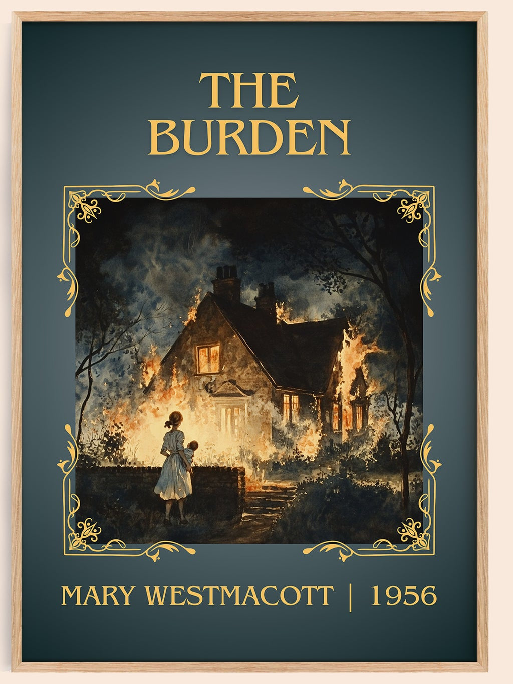 The Burden classic book art book poster by Mary Westmacott – framed literary art print