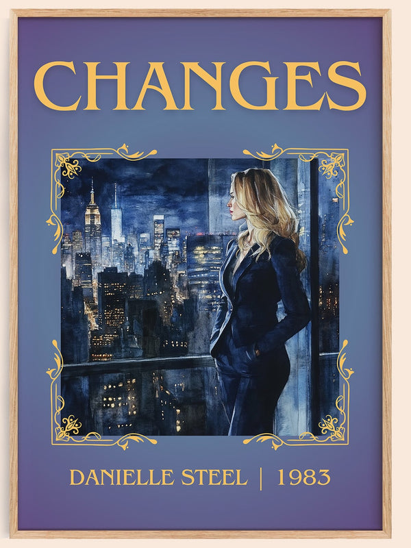 Changes classic book art book poster by Danielle Steel – framed literary art print