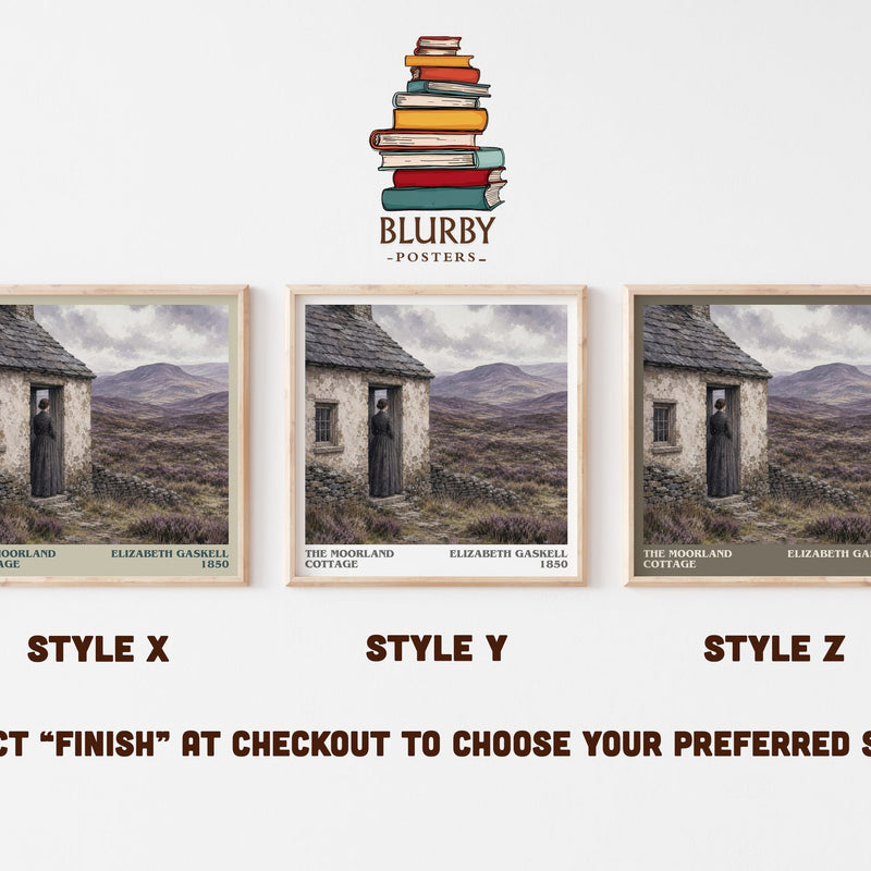 The Moorland Cottage literary print in frame leaning in hallway – classic literature wall art
