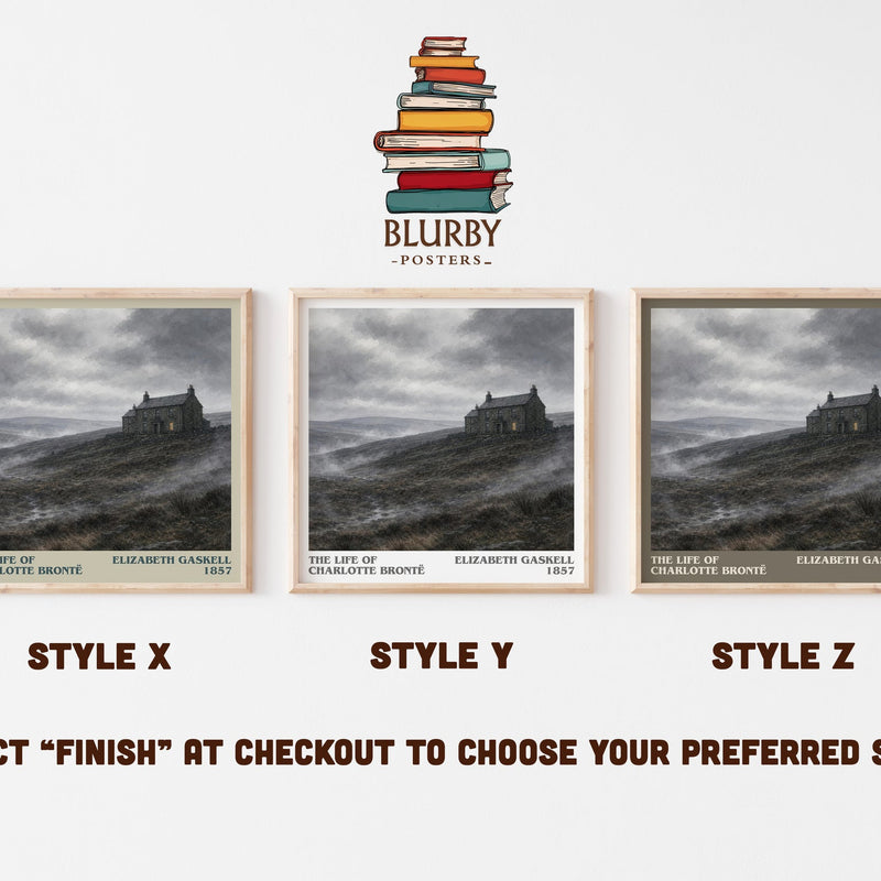 The Life Of Charlotte Brontë literary print in frame leaning in hallway – memoir wall art