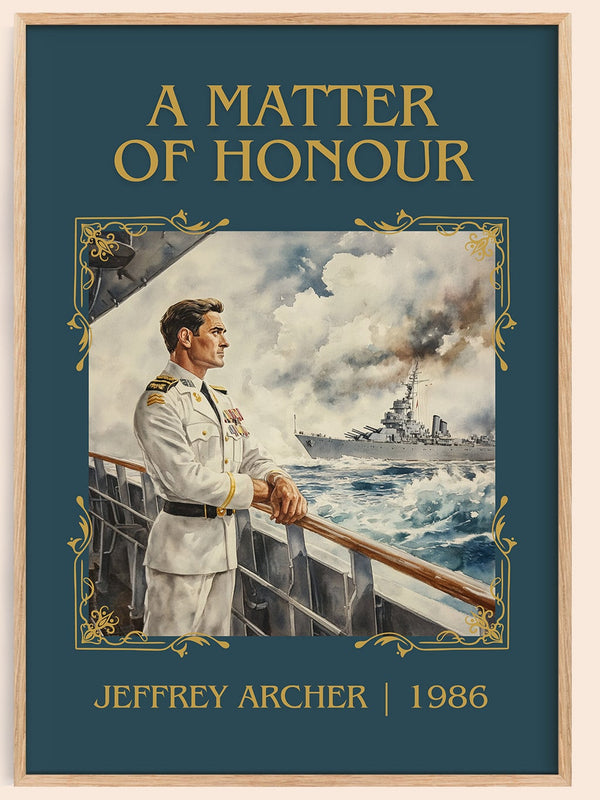 A Matter Of Honour classic book art book poster by Jeffrey Archer – framed literary art print