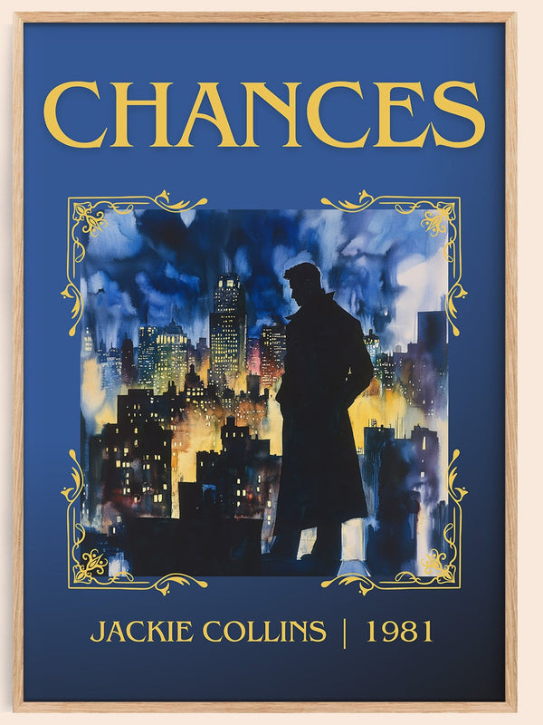 Chances classic book art book poster by Jackie Collins – framed literary art print
