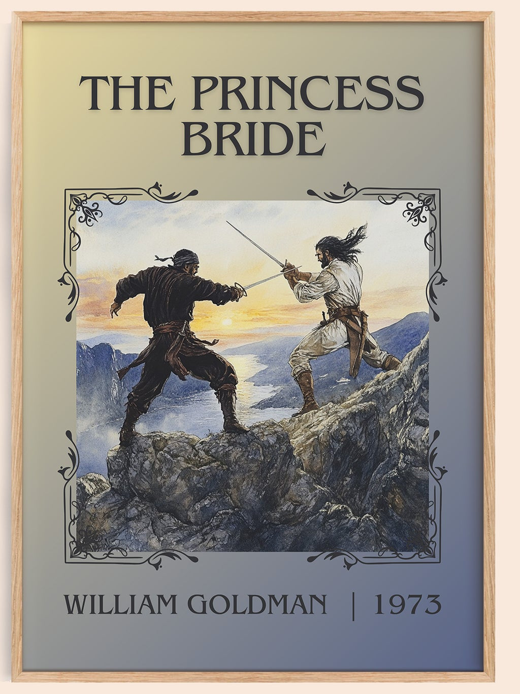 The Princess Bride classic book art book poster by William Goldman – framed literary art print