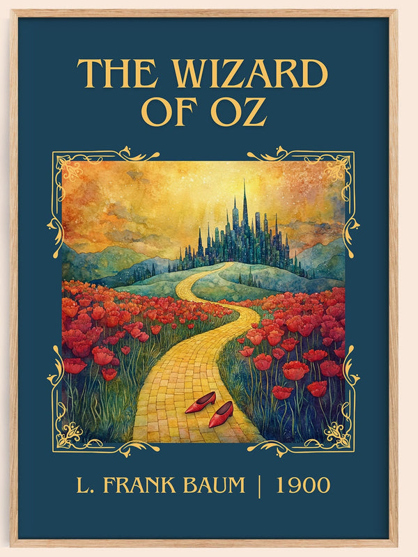 The Wizard Of Oz classic book art book poster by L. Frank Baum – framed literary art print