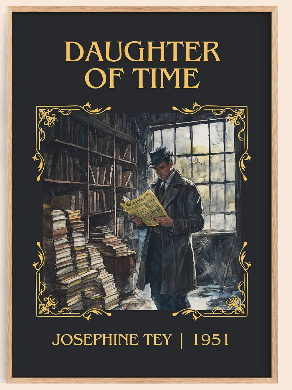 The Daughter of Time classic book art book poster by Josephine Tey – framed literary art print
