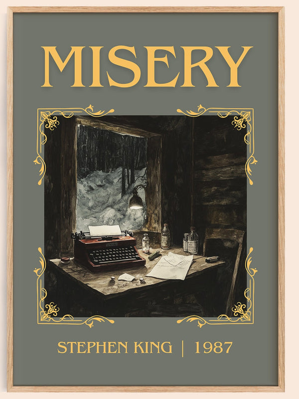Misery classic book art book poster by Stephen King – framed literary art print
